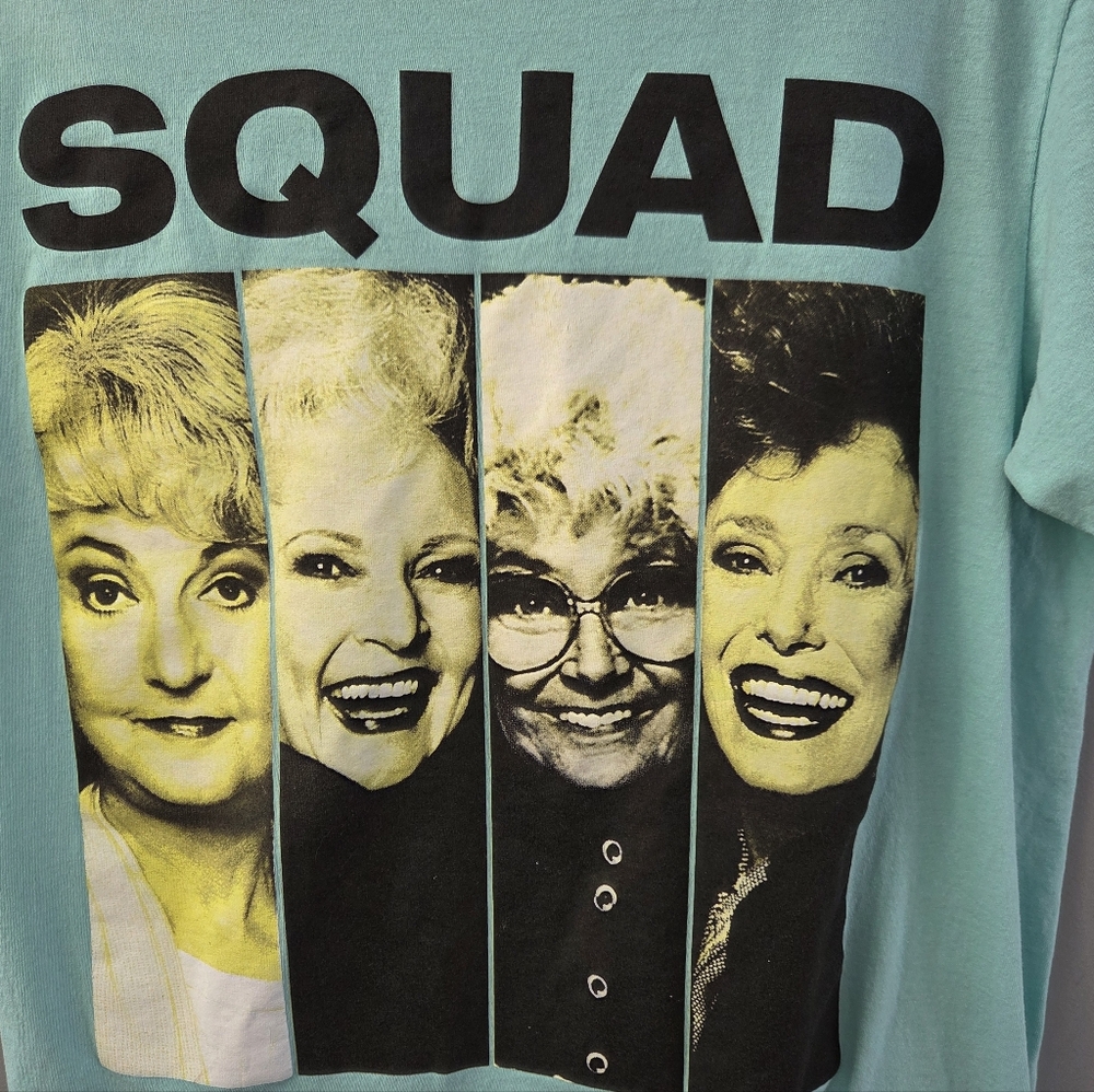 Golden Girls Squad T Shirt Size 100% Cotton Blue/Green TV Shows Size Large - Picture 3 of 4